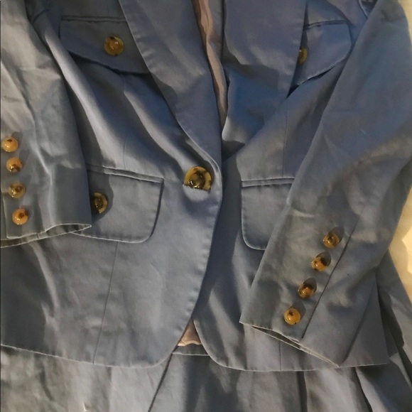 Mark Eisen Light Blue Pleated Style Mini Skirt - Picture 4 of 4